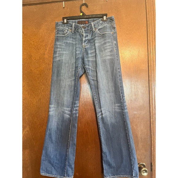 G By Guess Jeans Men's 31x32 Joey Low Bootcut Blue Y2K Denim Button Fly Baggy - Picture 1 of 8